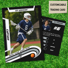 Lacrosse-Spieler-Tauschkarte in lebendigem Silber Telefonnummerkarte