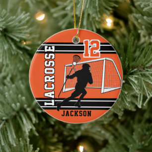 Lacrosse 🥍 Sport - Orange Keramik Ornament