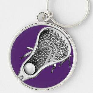 Lacrosse Sport Purpur Schlüsselanhänger