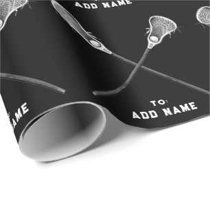 Lacrosse Sports Black Gift Geschenkpapier