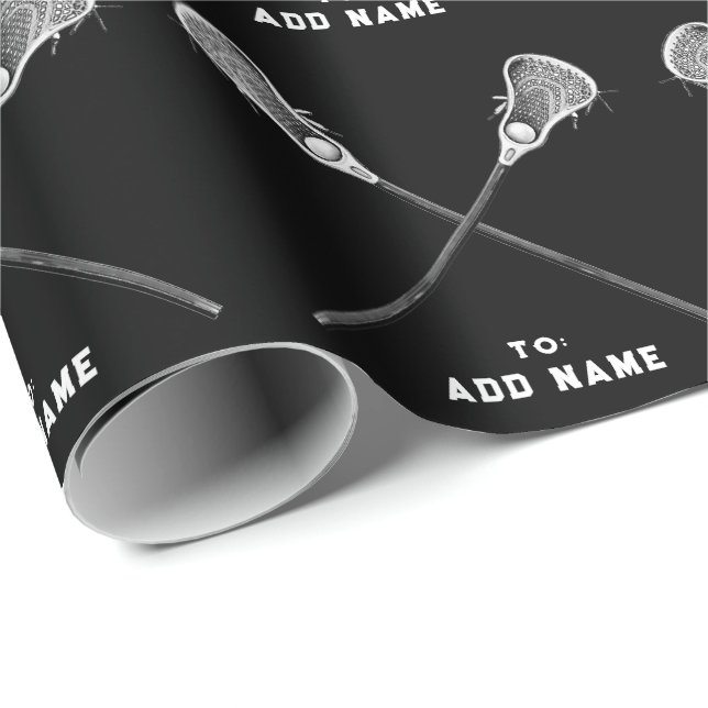 Lacrosse Sports Black Gift Geschenkpapier (Rolleneckpunkt)