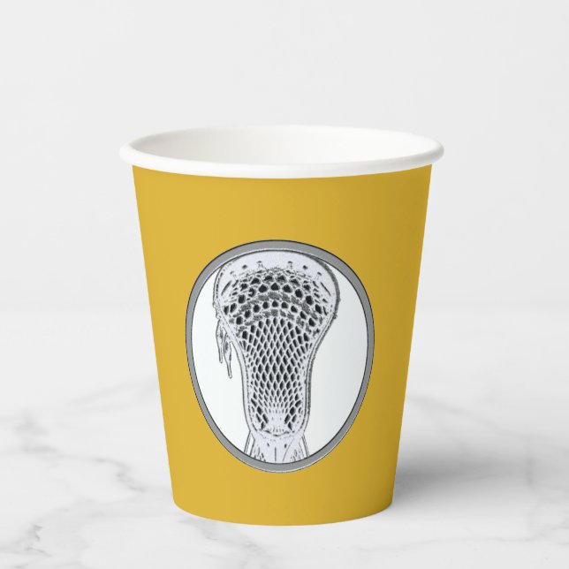 Lacrosse Sports Gold Pappbecher (Vorderseite)