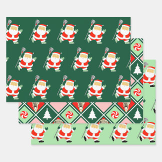 Lacrosse Sports Holiday Gift Wrapping Paper Geschenkpapier Set