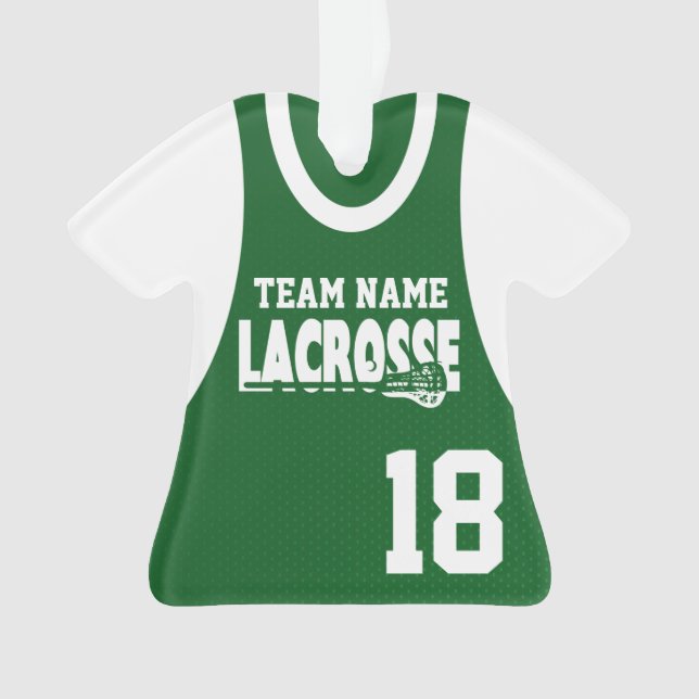 Lacrosse Sports Jersey Green mit Foto Ornament (Vorderseite)