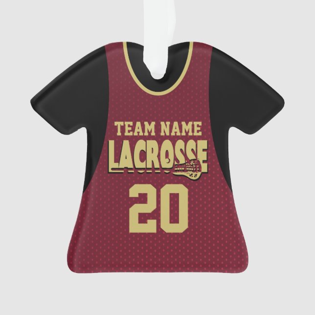 Lacrosse Sports Jersey Maroon Ornament (Vorderseite)