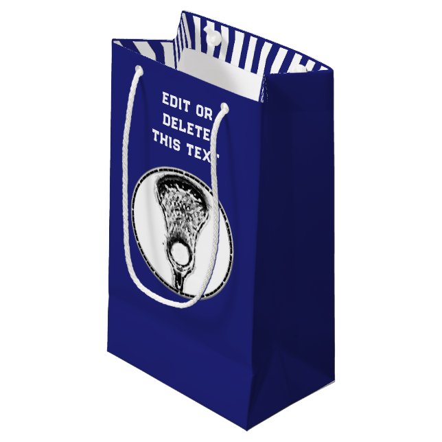 Lacrosse Sports Kleine Geschenktasche Geschenktüte (Vorderseite Schrägansicht)