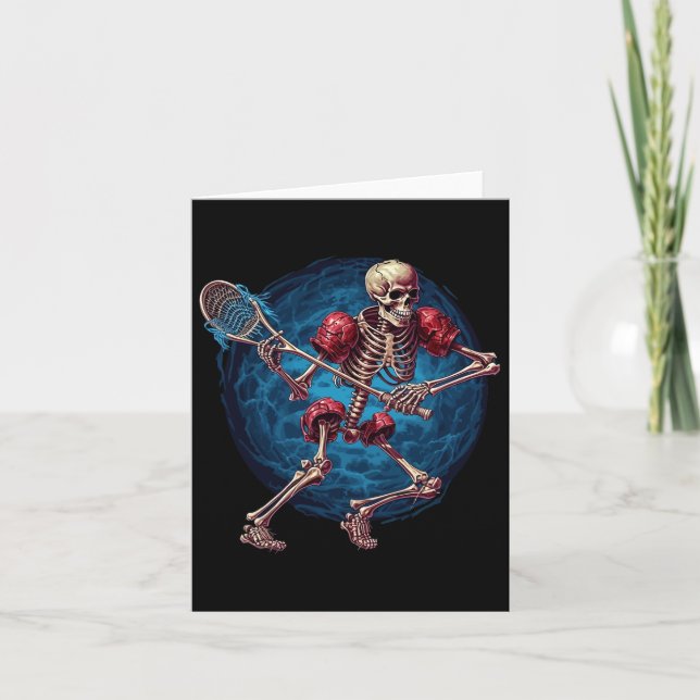 Lacrosse Sports Lover Halloween Lacrosse Player Sk Karte (Vorderseite)