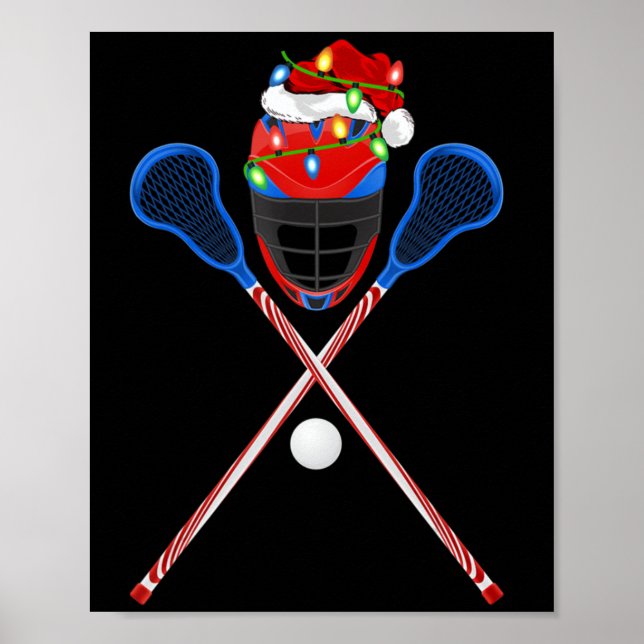 Lacrosse Sports Lover Xmas Weihnachtsmannmütze Lac Poster (Vorne)