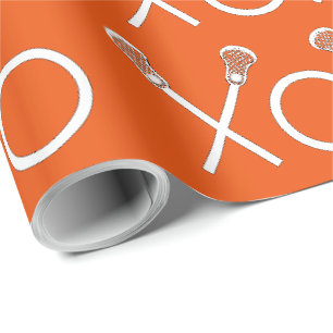 Lacrosse Sports Orange Geschenkpapier