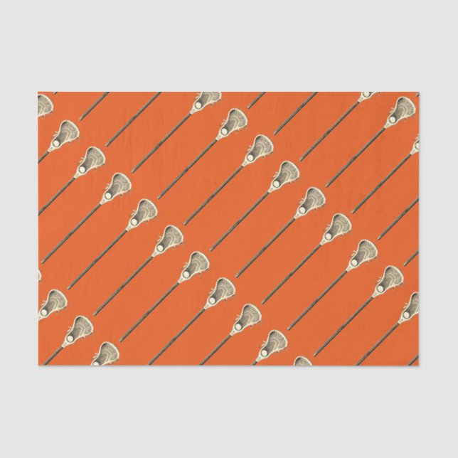 Lacrosse Sports Orange Seidenpapier (Vorderseite)