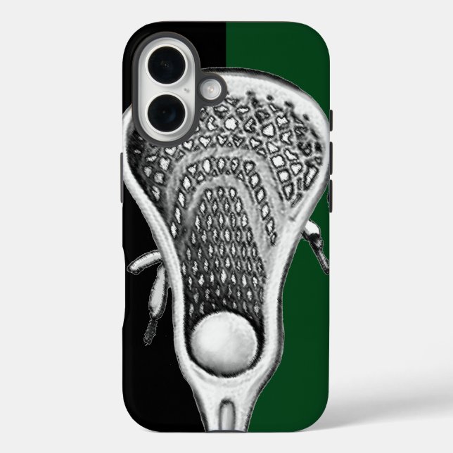 Lacrosse Sports Team Green iPhone 16 Hülle (Rückseite)