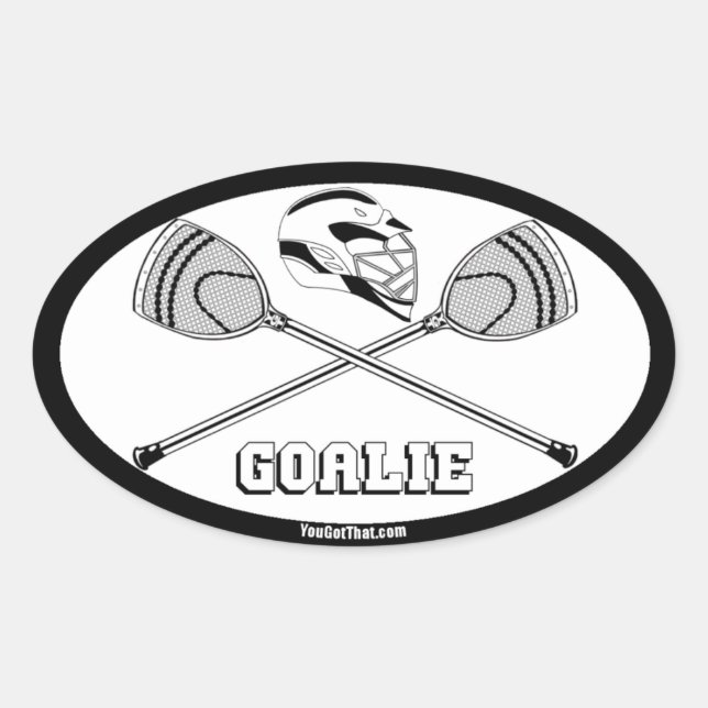 Lacrosse-Stangen mit GOALIE Ovaler Aufkleber (Vorderseite)