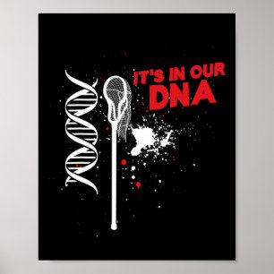 Lacrosse Stick in unserem DNA Lax Player Coach Tea Poster