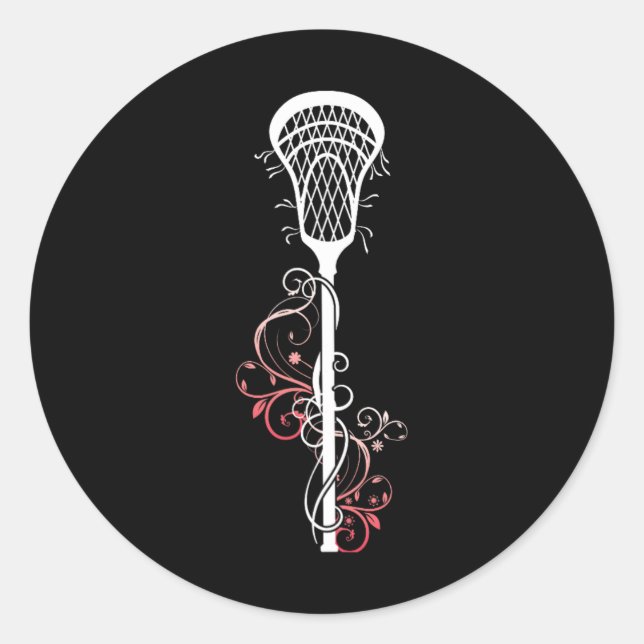 Lacrosse Stick Lax Trainer Ball Sport Game bei Runder Aufkleber (Vorderseite)