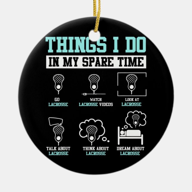 Lacrosse Stick Player LAX Sportspiel Funny Keramik Ornament (Vorne)