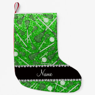 Lacrosse-Sticks aus individuelle Name-Kalkgrün Gli Kleiner Weihnachtsstrumpf