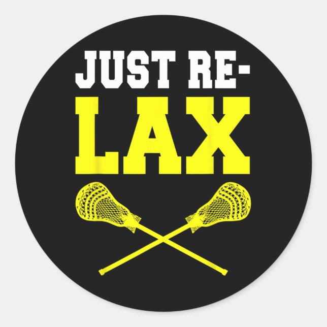 Lacrosse Sticks entspannen Runder Aufkleber (Vorderseite)