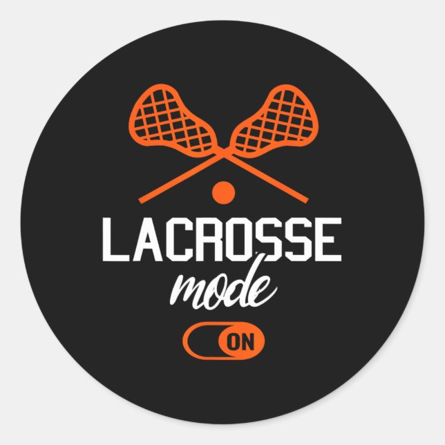 Lacrosse Sticks Graphic Lacrosse Runder Aufkleber (Vorderseite)
