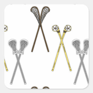 Lacrosse Sticks Quadratischer Aufkleber