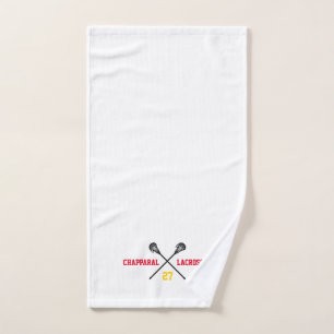 Lacrosse Sticks Team Colors Number Sports Handtuch