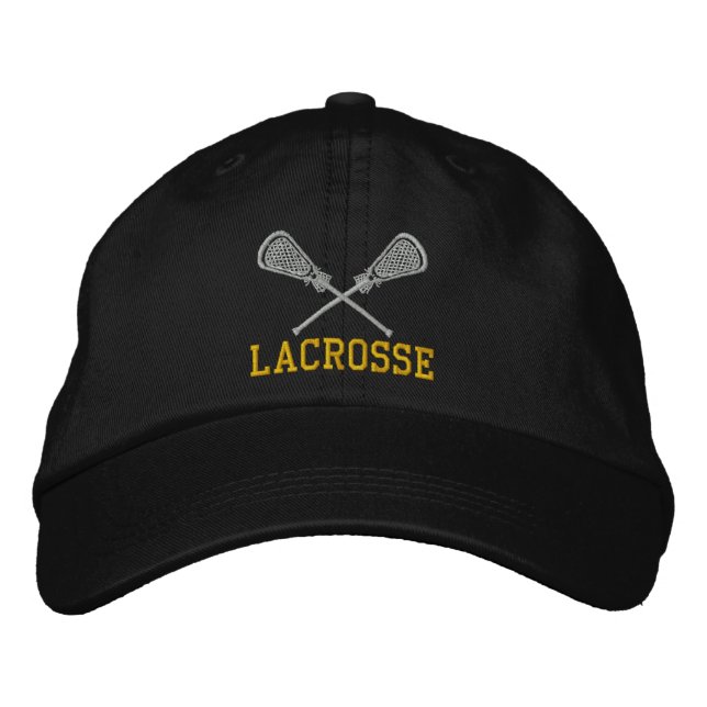 Lacrosse Sticks überquert bestickte Hülle Kappe (Vorderseite)