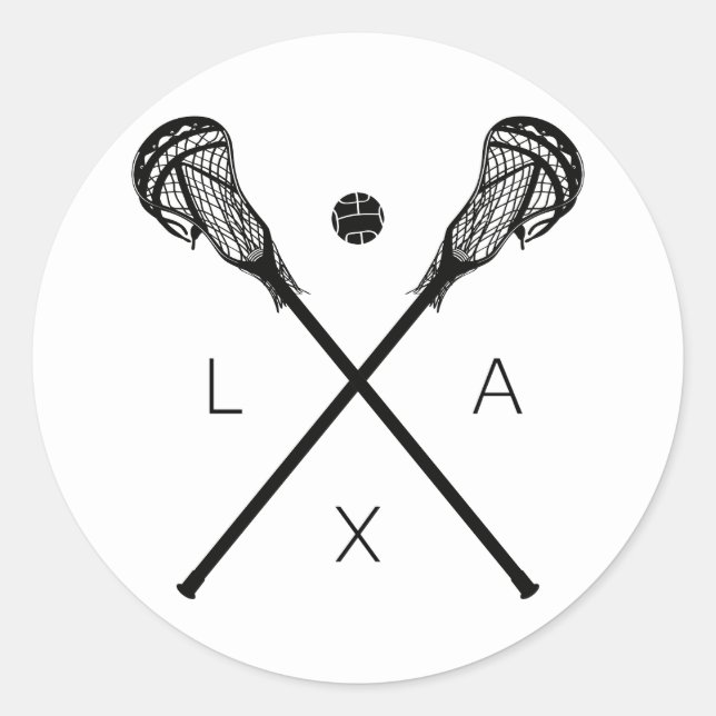 Lacrosse Sticks und Ball Runder Aufkleber (Vorderseite)