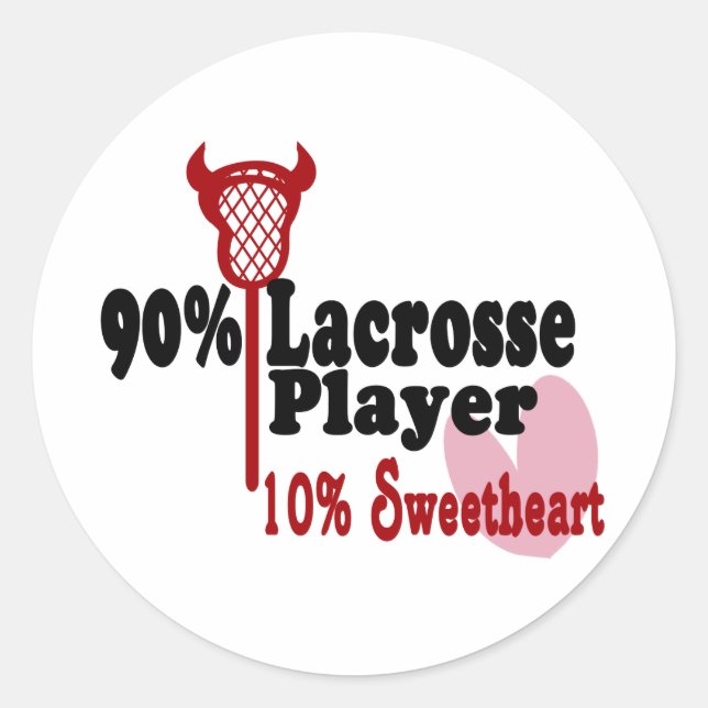 Lacrosse Sweetheart Runder Aufkleber (Vorderseite)