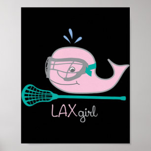 Lacrosse T-Shirts für Mädchen Rosa Whalemaske Poster