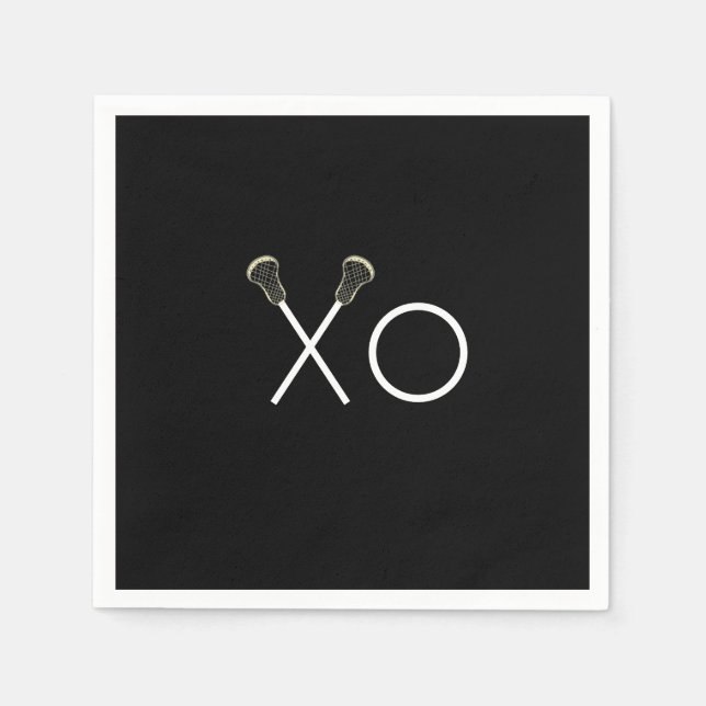 Lacrosse Team Black Serviette (Vorderseite)