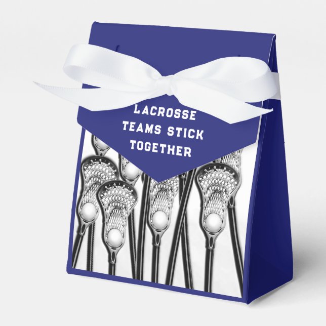 Lacrosse Team Blue Favor Box Geschenkschachtel (Vorderseite)