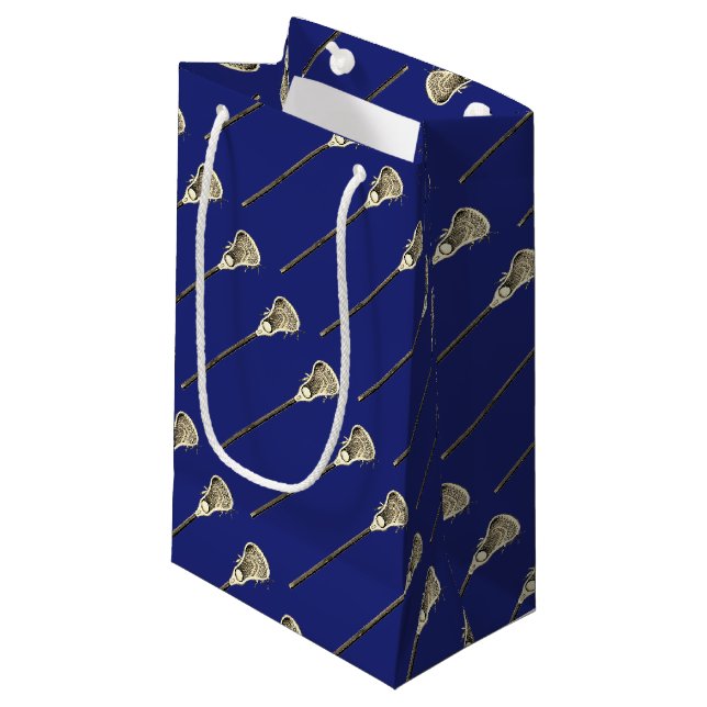 Lacrosse Team Blue Kleine Geschenktüte (Vorderseite Schrägansicht)