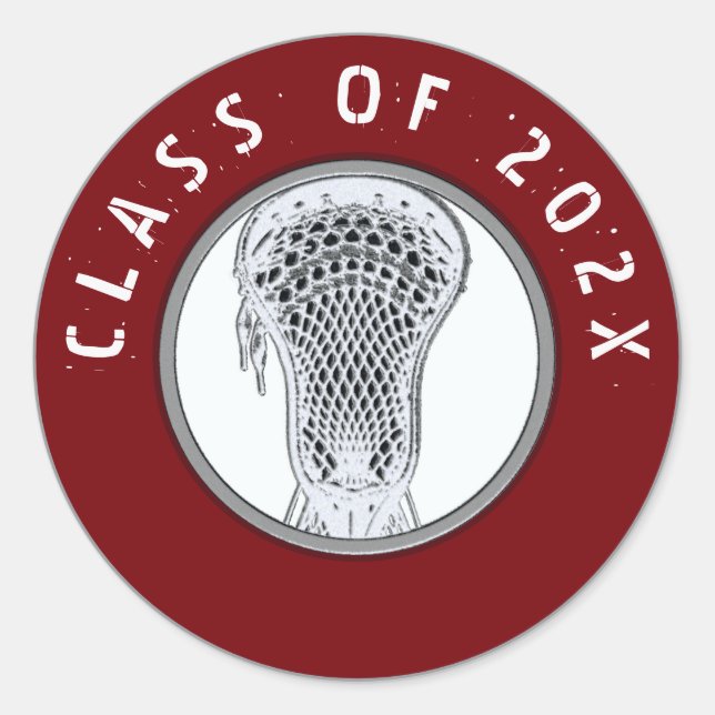 Lacrosse Team Class of 2025 Runder Aufkleber (Vorderseite)