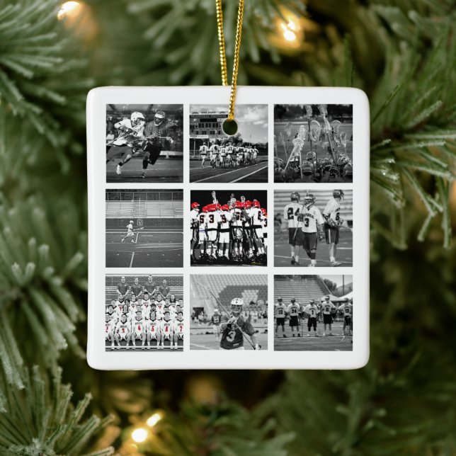 Lacrosse Team Foto Sports School Name Year Keramikornament (Baum)