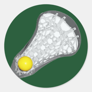 Lacrosse Team Green Classic Round Sticker
