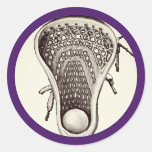 Lacrosse Team Lila Classic Round Aufkleber