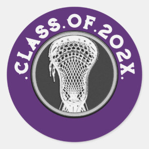 Lacrosse Team Lila Runder Aufkleber