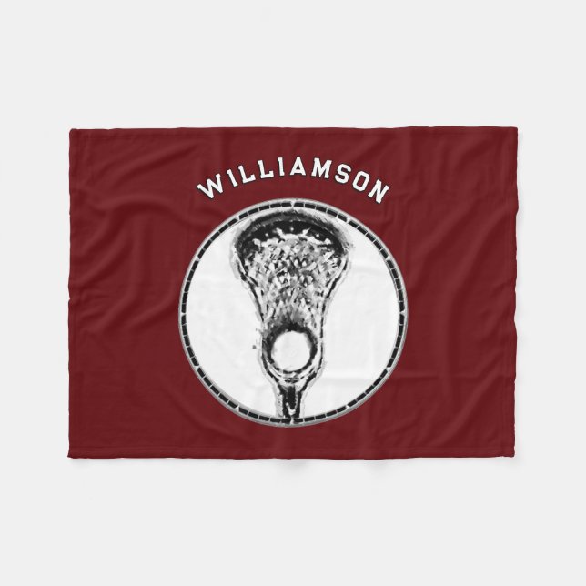 Lacrosse Team Maroon Fleecedecke (Vorderseite (Horizontal))