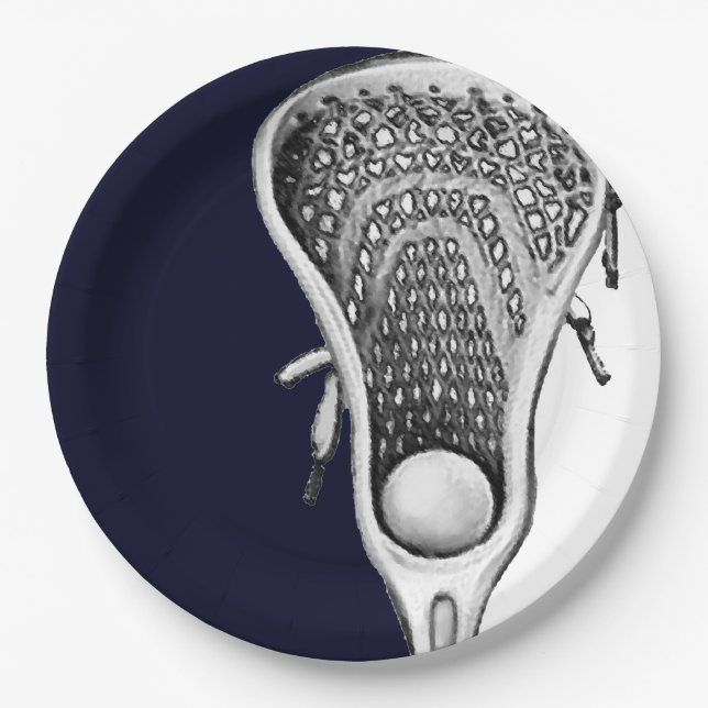 Lacrosse Team Navy Blue Pappteller (Vorderseite)