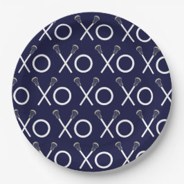Lacrosse Team Navy Blue Pappteller