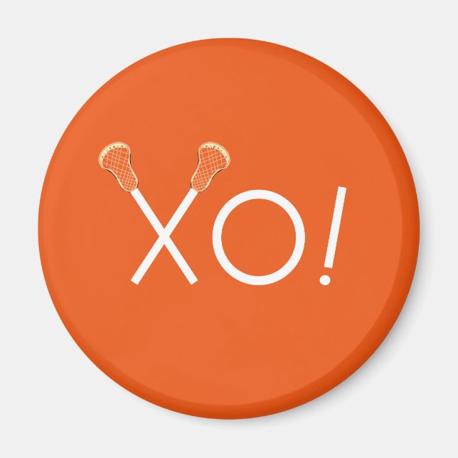 Lacrosse Team Orange Geschenke Magnet (Vorne)