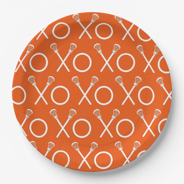 Lacrosse Team Orange Paper Teller (Vorderseite)