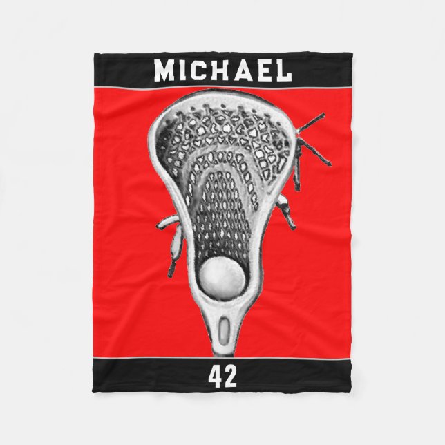 Lacrosse Team Red Sports Fleecedecke (Vorderseite)