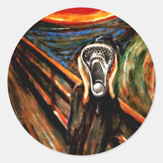 Lacrosse Team Runder Aufkleber (Vorderseite)