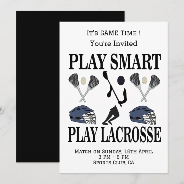 Lacrosse Team Sports Einladung (Vorne/Hinten)