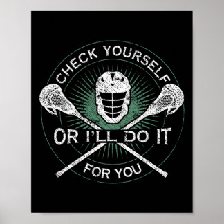 Lacrosse Teen Boy Man Karo Sie selbst oder ich mac Poster