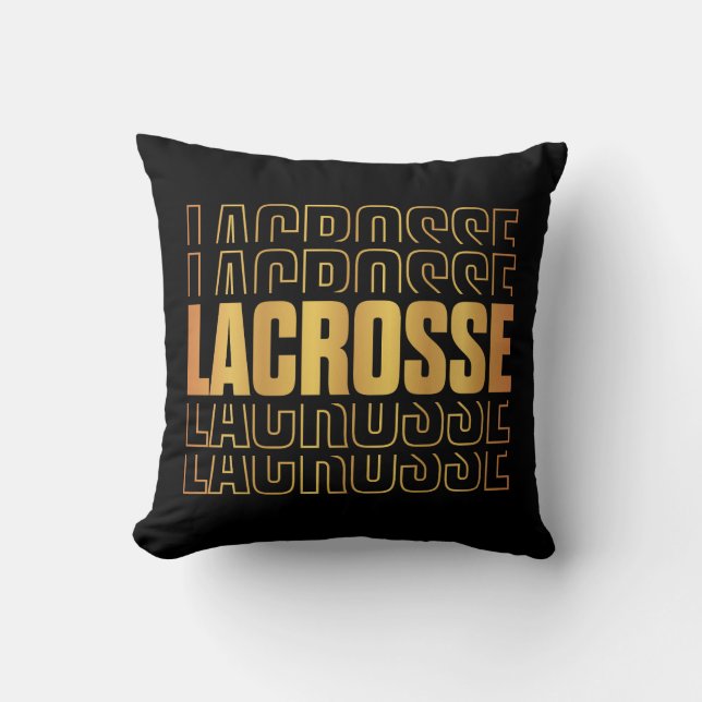 Lacrosse Text Throw Pillow Kissen (Vorderseite)