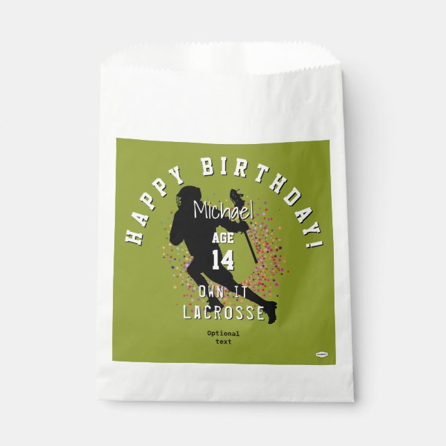 LaCrosse Theme Birthday Favor Bag HAMbyWG Geschenktütchen (Vorderseite)