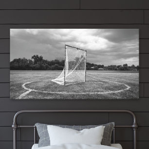 Lacrosse-Tor Schwarz-Weiß-Sportfoto Leinwanddruck