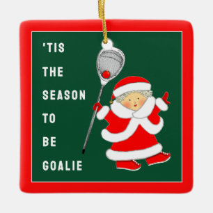 Lacrosse-Torhüter-Weihnachtskollektion Keramikornament