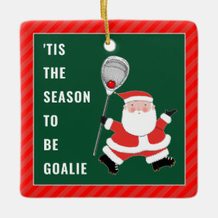 Lacrosse-Torwart 2022 Weihnachtsgeschenk Keramik-O Keramikornament